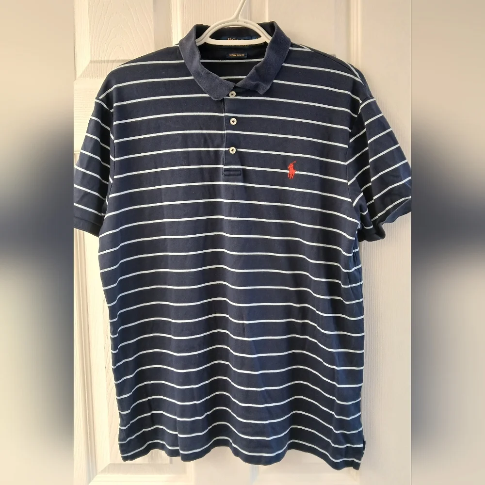 Polo Ralph Lauren Custom Slim Fit Polo – Iconic Striped Classic – Men’s Large